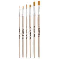 Набор кистей №8, синтетика (плоская №2,4,6,8, круглая №3, круглая №2 ук./в 0,5), 6шт/уп, Astra&Craft