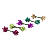 Тычинки для искусственных цветов на проволоке 0,5*6см, 50гр +/- 3гр, 5 цветов, зелено-золотой микс