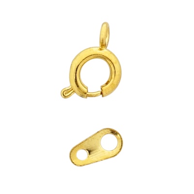 4AR2040 Замок для бус кольцо с ответной частью, 6 мм, 5 шт/упак, Astra&Craft (яркое золото)