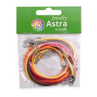 Набор вощенных шнуров с карабином для украшений 45см d-2мм 6шт