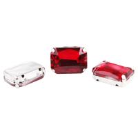 ПЦ003НН1318 Хрустальные стразы в цапах прямоугольные (серебро) красный 13*18мм, 3шт/упак Astra&Craft