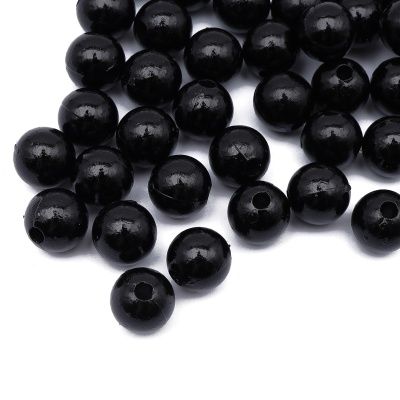 Бусины пластиковые, 'жемчуг', цветные, круглые, 10мм, 25гр, Astra&Craft (MH.КР.10.002.02 черный)