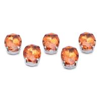 ОЦ020НН1014 Хрустальные стразы в цапах овальной формы, оранжевый 10х14мм, 5шт