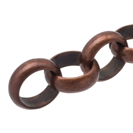 7038 Цепь, 10см, размер звена 24х24мм (медь)