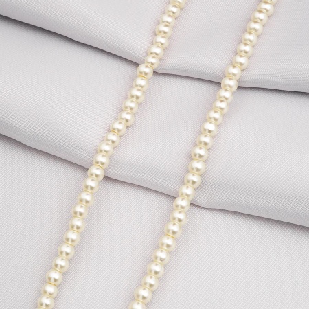 Бусины стеклянные на нитке, 4 мм, длина 40 см, Astra&Craft (SA-06 жемчужный)