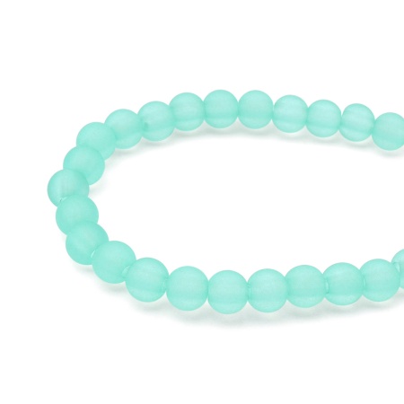 2006 Бусины пластиковые, полупроз., матовые цвет., круглые, 6мм, 20гр,170(+/-10)шт/упак, Astra&Craft (004 бирюзовый)