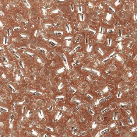 Бисер, (стекло), 11/0, упак./20 гр., Astra&Craft (39А бежевый/прозрачный с серебрист. центром)