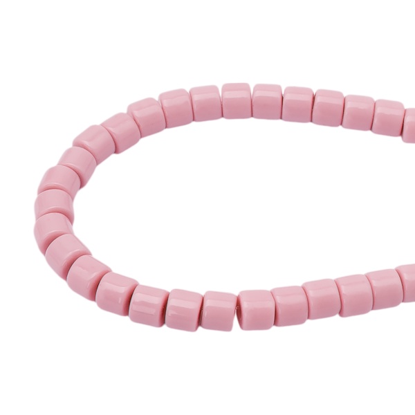 2141 Бусины пластиковые, цилиндр, 5*6мм, 50гр Astra&Craft (002 розовый)