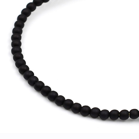 2004 Бусины пластиковые, полупроз., цветные, круглые, 4мм, 20гр, 600(+/-20)шт/упак, Astra&Craft (034 черный)