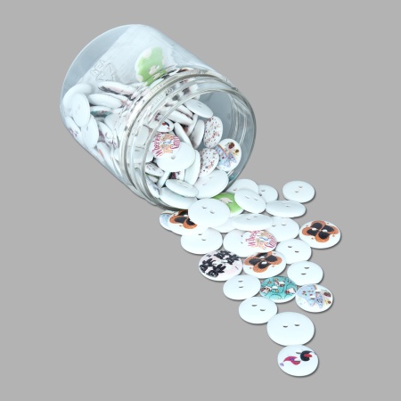 Набор деревянных пуговиц 'Ассорти', 15-18 мм, 100шт