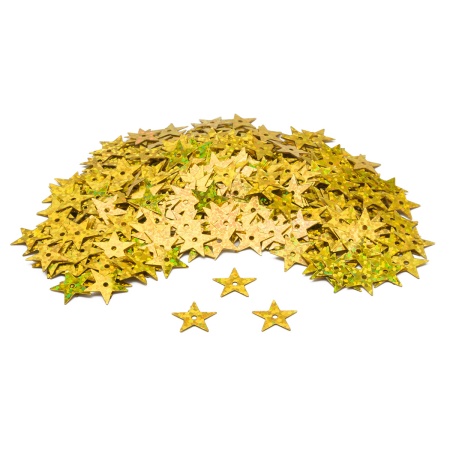 Пайетки 'звездочки' 13мм, Astra&Craft 10г (A20 золото голограмма)