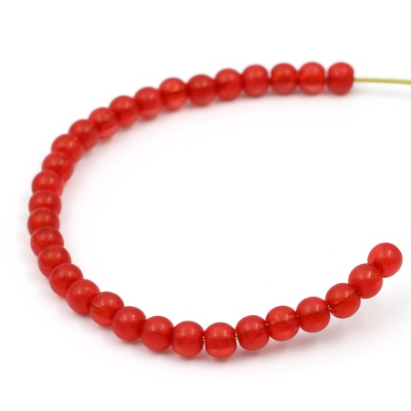 2006 Бусины пластиковые, полупроз., цветные, круглые, 6мм, 20гр, 170(+/-10)шт/упак,Astra&Craft (AD049 красный)