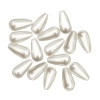 3302 Бусины пластиковые, 'жемчуг', белые, капля, 16*8мм, 48шт/упак, Astra&Craft (белый)