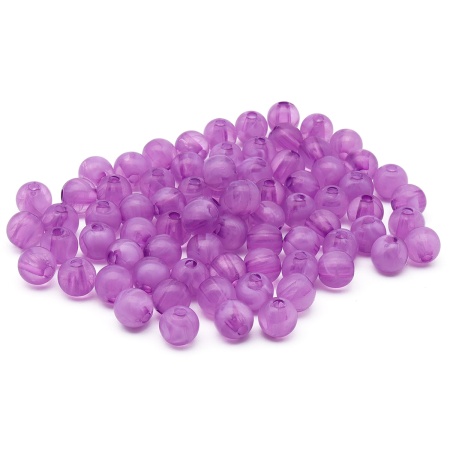 2008 Бусины пластиковые, полупроз., цветные, круглые, 8мм, 20гр, 70(+/-5)шт/упак, Astra&Craft (024 фиолетовый)