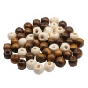 WDB0419 Бусины деревянные, натуральный микс, круглые, 9*10мм, 17гр, 50шт/упак, Astra&Craft