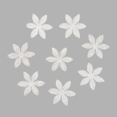 YX15-119 Бумажные лепестки с блестками 'Ромашка', d 4,5 см, упак./8 шт. (серебряный)