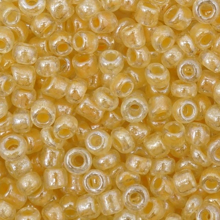 Бисер, (стекло), 11/0, упак./20 гр., Astra&Craft (2202 желтый/прозр.с.цвет.центром(глянцевый))