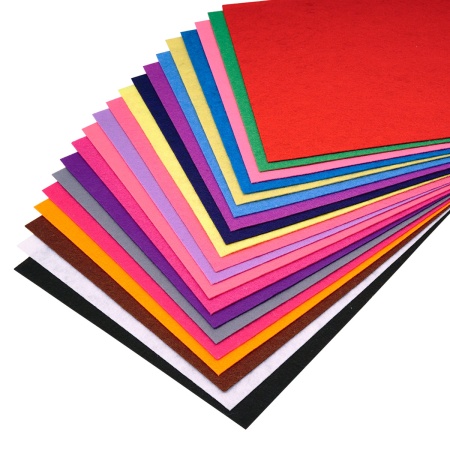 Фетр листовой жесткий ассорти, 1.0мм, 20х30см, 20шт/упак Astra&Craft