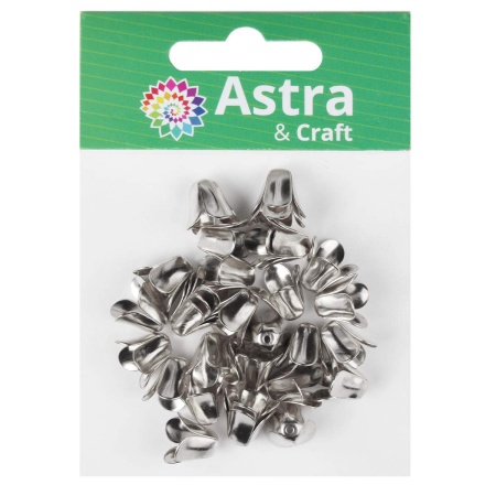 4AR201 Шапочка для бусин, 12мм 30шт/упак, Astra&Craft (Серебро)