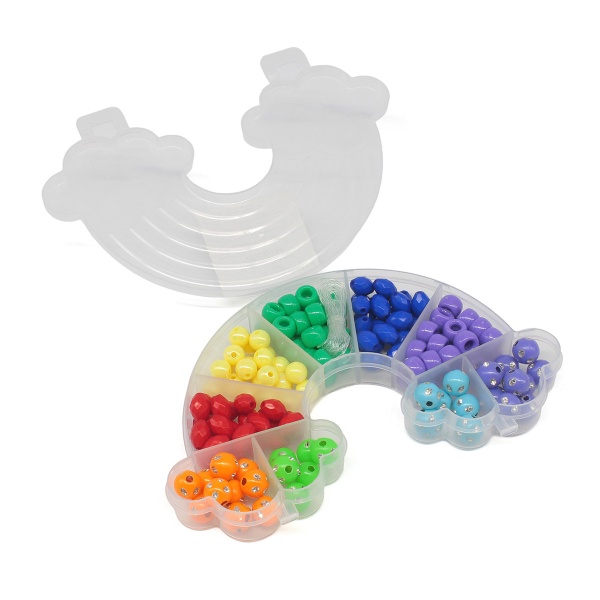 5018474 Набор бусин с эластичным шнуром 'Радуга', Astra&Craft