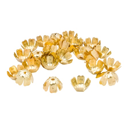 Шапочка для бусин 4AR209, 13мм 30шт/упак, Astra&Craft (Золото)