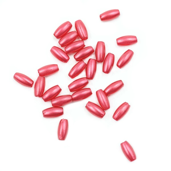 4AR293/294 Бусины пластиковые, 'жемчуг', цветные, рис, 3*6мм, 15гр, Astra&Craft (J530 красный)