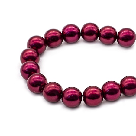 Бусины пластиковые, 'жемчуг', цветные, круглые, 10мм, 25(+/-3)гр, Astra&Craft (015 NL малиновый)