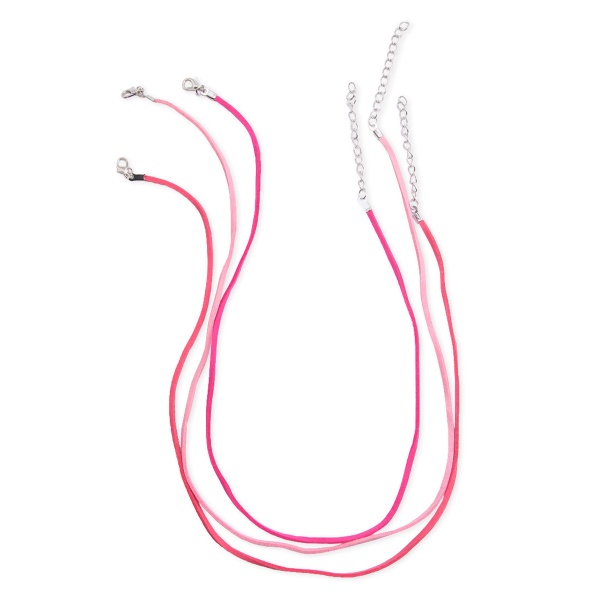 Набор замшевых шнуров с карабином для кулонов и подвесок 45см d-2мм 3шт