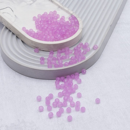 2006 Бусины пластиковые, полупроз., матовые цвет., круглые, 6мм, 20гр,170(+/-10)шт/упак, Astra&Craft (013 сиреневый)
