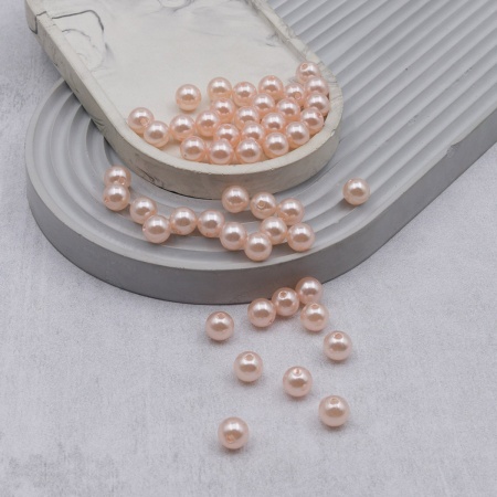 Бусины пластиковые, 'жемчуг', цветные, круглые, 10мм, 25(+/-3)гр, Astra&Craft (006 NL розовый)