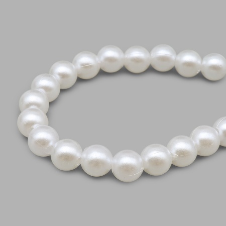 Бусины пластиковые, 'жемчуг', цветные, круглые, 8мм, 25гр, Astra&Craft (MH.КР.08.033.02 белоснежный)