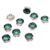 РЦ015НН8 Хрустальные стразы в цапах круглой формы, изумрудный 8 мм, 10 шт. Astra&Craft