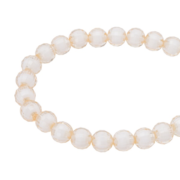 LY-162 Бусины пластиковые, акрил, цвет. с белой сердц., круглые часто гран., 8мм, 500гр, Astra&Craft (35 бежевый)