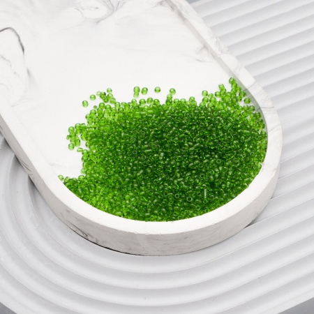 Бисер, (стекло), 11/0, упак./20 гр., Astra&Craft (25А травяной/прозрачный)