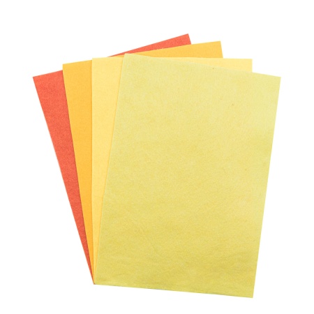 Фетр листовой мягкий ассорти, 1.0мм, 20х30см, 4шт/упак, Astra&Craft (10 оранжевый,темно-желтый,желтый,лимонный)