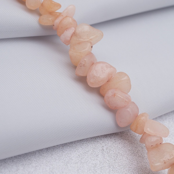 60213 Бусины на нитке 17,5см, розовый агат, галтовка, 40 (+-5) шт/упак, Astra&Craft