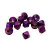 11305 Бусины стеклянные, гальваника, граненые, биконус, 8mm, 13шт/упак (4-фиолет)