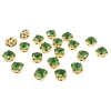 ЗЦ015НН66 Хрустальные стразы в цапах круглые (золото) зеленый 6*6мм, 20 шт/упак Astra&Craft
