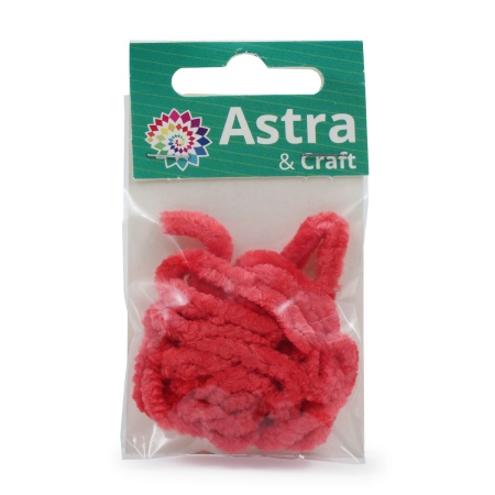 Синель для брошей 5мм*1м, микрополиэстер, Astra&Craft (огненно-красный)