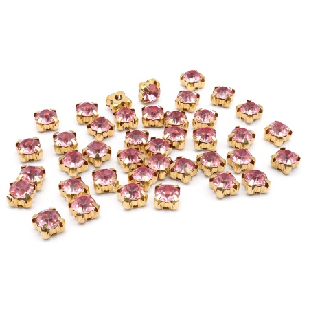 4AR169/176 Хрустальные стразы в цапах/золото, 6мм, 40шт/упак, Astra&Craft (06 светло-розовый)