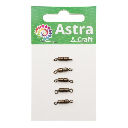 Замок винтовой для бус, 8*3мм, уп. 5шт Astra&Craft (MH.11191-4 бронза)