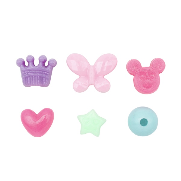 2AR23122-7 Бусины пластиковые, Веселый микс, фигурные, 8-17мм, 50 гр, Astra&Craft