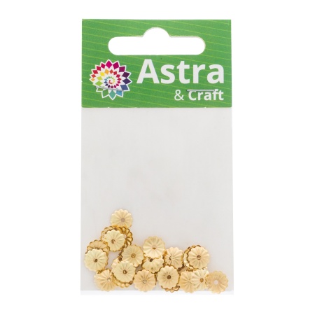 4AR203 Шапочка для бусин, 7(+/-1)мм, 50шт/упак, Astra&Craft (Золото)