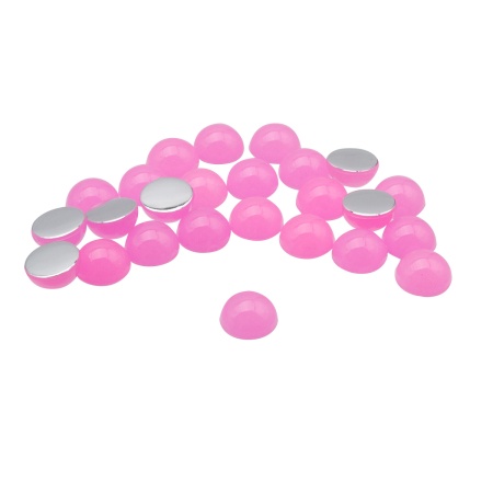 Полубусины пластиковые, 'желейные', полупрозрачные в цвете, 8мм, 25шт/упак, Astra&Craft (J12 розовый)