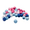 4AR397 Бусины деревянные, цветной микс, куб, 10мм, 18гр, 35шт/упак, Astra&Craft (Сине-розовый микс)