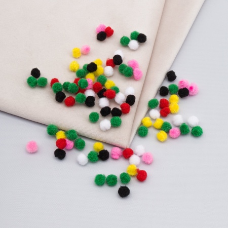Помпоны, 5мм, 100шт/упак, Astra&Craft (ассорти)