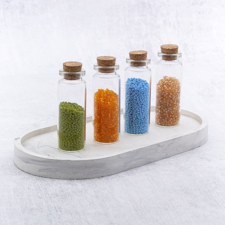 Баночки стеклянные с пробкой 2,2*6,0 см, 14 мл, 4 шт/упак