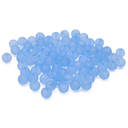 2008 Бусины пластиковые, полупроз., матовые цвет., круглые, 8мм, 20гр,70(+/-5)шт/упак, Astra&Craft (002 голубой)