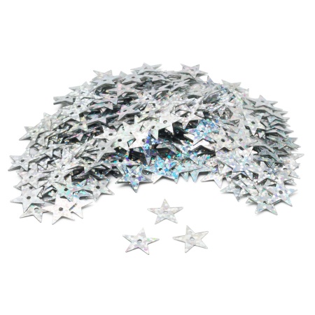 Пайетки 'звездочки' 13мм, Astra&Craft 10г (50112 серебро голограмма)