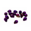 11350 Бусины стеклянные, гальваника, граненые, капля, 5*7мм, 15шт/упак (4-фиолет)